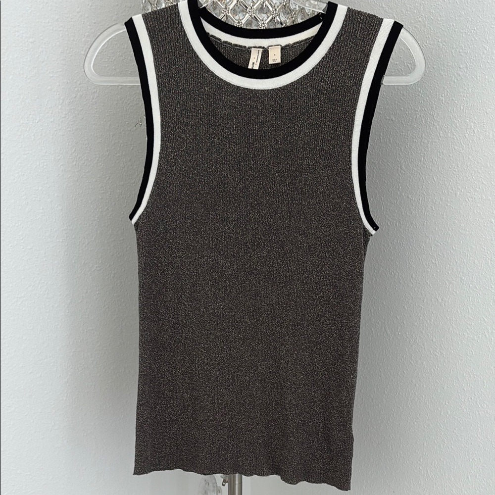 Anthropologie Moth Metallic knit tank top VALERIA SHINE SPARKLE TANK